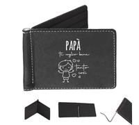 ''Ti voglio bene tanto così'' Portafoglio da Uomo Personalizzato con Nome in Pelle Sintetica Nera Idea regalo Festa del papà Nonno Festa dei Nonni Idea regalo Natale Papà Babbo Compleanno