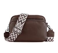 TIAASTAP Borsa a tracolla da donna, piccola borsa a tracolla in pelle, borsa a tracolla da donna, borsa moderna con ampia tracolla e 3 scomparti, marrone cioccolato, 21 x 15 x 8 cm