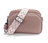 TIAASTAP Borsa a tracolla da donna, piccola borsa a tracolla in pelle PU, borsa a tracolla, borsa moderna con tracolla larga rimovibile e 3 scomparti, rosa antico, 21 x 15 x 8 cm