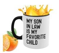 Tiajingzi Tazza da caffè con scritta "Son in Law", grande calibro, 350 ml, divertente, per donne, ragazze, appassionati di tè al latte, compleanni, vacanze, festa della mamma