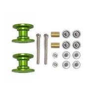 TIAJTHYD 2 Pezzi di Ricambio in Alluminio Leggero for rulli di Guida Doppi da 12-13 mm 95423 for Modello di Auto Tam-iya Mini 4WD(grn)