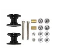 TIAJTHYD 2 Pezzi di Ricambio in Alluminio Leggero for rulli di Guida Doppi da 12-13 mm 95423 for Modello di Auto Tam-iya Mini 4WD(Zwart)