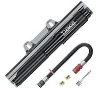Tiakia Pompa per Bicicletta Portatile 260PSI Presta Schrader Dunlop | Pompetta bici, lega di alluminio, compatta, leggera e portatile, per MTB, bici da strada, BMX, palloni, anelli gonfiabili