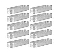 Tiamu 10 Pezzi Ovale Anelli per Torte Pasticceria Mousse, Perforato per Torta Forato Cottura Acciaio Inossidabile, DIY Torta di Frutta Quiche Torta Biscotti, Cioccolat Stampo