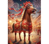 Tian Zi Ge Chinese Writing Practice Notebook: Hourse Year, Chinese New Year, Grid Pattern for Chinese