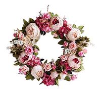 TianBao - Ghirlanda artificiale per porta d'ingresso, quattro stagioni, per interni ed esterni, ghirlanda floreale per porta, per matrimoni, compleanni, soggiorno, decorazione