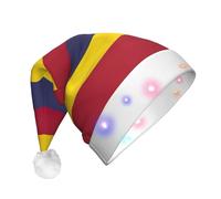 Tianbaozdp Cappello di Natale con bandiera del Regno delle Hawaii con stampa a LED, cappello colorato da Babbo Natale, accessori per feste