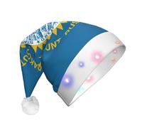 Tianbaozdp Cappello di Natale con stampa bandiera del Sud Dakota Novità LED Shine cappello colorato Babbo Natale copricapo forniture per feste