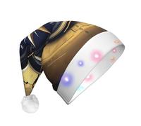 Tianbaozdp Cappello di Natale con stampa della legge della bussola, cappello di Natale con luci a LED, colorato, accessorio per feste di vacanza