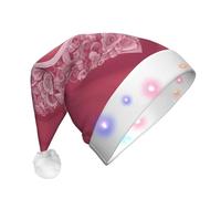 Tianbaozdp Cappello di Natale con stampa romantica a forma di cuore, cappello colorato con luci a LED, accessorio per feste di vacanza