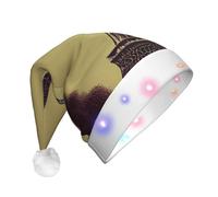 Tianbaozdp Cappello di Natale con stampa Torre Eiffel Parigi Novità LED Shine Hat Colorato Santa Copricapo Holiday Party Forniture
