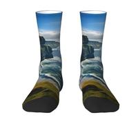 Tianbaozdp Ireland Outdoors County Clare The Cliffs - Calzini da uomo e da donna, divertenti e colorati, calzini stravaganti, bianco, Taglia unica