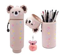 TIANCEWAN Astuccio in silicone rosa, astuccio in silicone per scuola per bambini, Legami stile giovane, compatto per ufficio casa, 19 x 6,6 x 6,5 cm