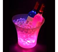 Tiandirenhe Secchiello per Il Ghiaccio da 5 Litri, Secchiello per Champagne per Ghiaccio con Luce LED Colorata, Colore può Essere Impostato, Sfumatura di Colore
