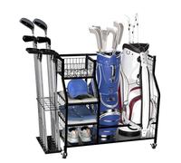 Tianeri Supporto per sacca da golf, resistente, extra large, con ruote, per palline, , guanti, golf, casa, capanno
