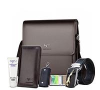 TIANHONGDAISHU Borsa a tracolla da uomo in vera pelle retrò piccola borsa a tracolla per uomo Business Flap Over Man Satchel, 6581-2 Grande Marrone+6, Small