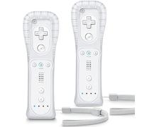 TIANHOO Wii Controller 2 Pack con custodia in silicone e cinturino da polso, Wii Remote Controller con funzioni aggiornate di puntatore, altoparlante e vibrazione degli urti, telecomando per WiiWii