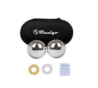 Tianigo Set di sfere in acciaio inox Baoding da 3,5 cm, palline cinesi per la salute, sollievo dallo stress in metallo, per massaggi mani, senza suono, per esercizi di mani