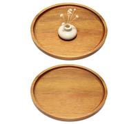 TIANLIN 2 Pezzi Vassoio Legno Rotondo, 20,5 x 20,5 x 1,8 cm