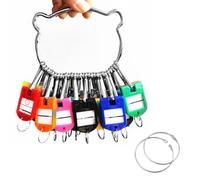 TIANLIN 30 Pezzi Etichette Chiavi, può Essere Scritto Entrambi Lati Targhette Portachiavi, Multifunzionale Targhette Chiavi, con 3 Grandi Portachiavi, per Contrassegnare e Distinguere Oggetti