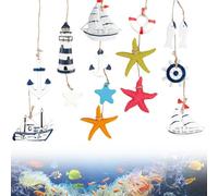 TIANLIN Decorazione Marittimo, 12 Pezzi Decorazione da Appendere Marittima, Decorazioni in Stile Mediterraneo, Ciondolo Marittimo, per Acquario, Decorazioni Nautiche, Artigianato Fai da te