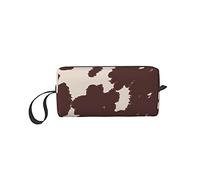 Tianls - Astuccio da viaggio con stampa in pelle di mucca Longhorn, per cosmetici, penne, matite, cosmetici, cosmetici, multifunzione, con cerniera, Come nella foto, Taglia unica, Beauty Case