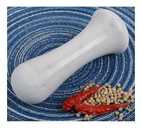 Tianman Picchetto di ricambio in marmo, lunghezza 15 cm, lucido, utilizzare il pestello su entrambe le estremità (mortaio non incluso) (marmo bianco lucidato)