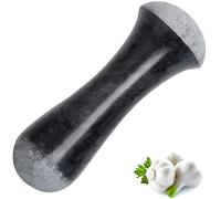 Tianman Picchetto di ricambio in marmo, lunghezza 15 cm, lucido, utilizzare il pestello su entrambe le estremità (mortaio non incluso) (marmo nero lucidato)