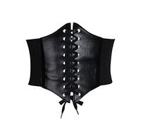 TIANNAIT 1 guarnizione nera per palazzo, stile palazzo, da donna, ultra larga, in vita, con elastico nero, Nero , Taglia unica