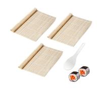 TIANNAIT 3 tende a rullo per sushi con 1 cucchiaio da riso, kit per la preparazione di sushi, tappetino per sushi, tenda in bambù per sushi, tappetino in bambù per sushi, rullo per sushi, per casa,