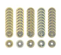 TIANNAIT 50 monete cinesi Feng Shui, monete fortunate cinesi, monete antiche, monete di rame, monete imperiali cinesi, portare felicità, salute e prosperità accessori per la casa