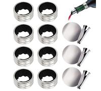 TIANNAIT 8 Anelli A Goccia di Vino E 6 Drip Pad, Anelli di Vino in Acciaio Inossidabile, Protezioni A Goccia, Accessori per Vino A Prova di Perdite, Riutilizzabili, Utilizzati in Case E Bar