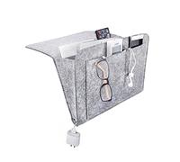 TIANNAIT Borsa portaoggetti in feltro per comodino, organizer da comodino, varie tasche, per riviste, libri, cellulare, telecomando (grigio)
