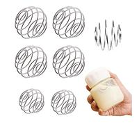 TIANNAIT Set da 6 pezzi in acciaio inox a forma di coppa, sfera di agitazione, vibrante in acciaio, filo metallico, utilizzato per polvere proteica, frappè in polvere e altre bevande miscelate