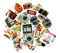 TIANNAIT Set di 90 mini adesivi da viaggio, autoadesivi, adatti per diario, calendario, laptop, custodia da viaggio, custodia per telefono fai da te (dimensioni inferiori a 45 mm)