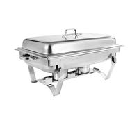 TIANQIHAO Scaldavivande Rettangolare con Vaschette di Dimensioni Standard, per Buffet, Catering, con Supporto Pieghevole, Vassoio Porta Combustibile E Mantenimento del Calore A LUN,2PACKS