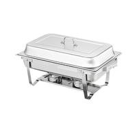 TIANQIHAO Scaldavivande Rettangolare per Buffet, Catering, con Supporto Pieghevole, Vassoio Porta Combustibile E Mantenimento del Calore A Lunga Durata.