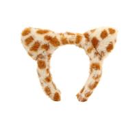 TIANQUXNGI Cerchietto per capelli creativo con stampa leopardata dolce e pelosa orecchie di gattino morbido peluche per bambini adolescenti adulti