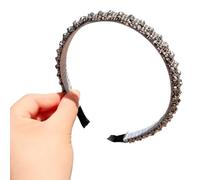 TIANQUXNGI Elegante cerchietto per capelli a forma di teschio alto con cristalli e borchie, barocco scintillante, per donne e feste
