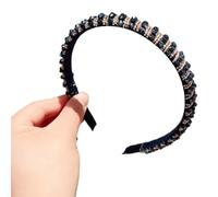 TIANQUXNGI Elegante cerchietto per capelli a forma di teschio alto con cristalli e borchie, barocco scintillante, per donne e feste