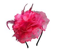 TIANQUXNGI Elegante fascia fascinator in rete con piume, per cocktail, feste, matrimoni ed eventi speciali, accessori per costumi
