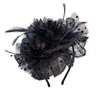 TIANQUXNGI Elegante fascia fascinator in rete con piume, per cocktail, feste, matrimoni ed eventi speciali, accessori per costumi