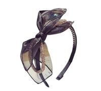 TIANQUXNGI Elegante fascia per capelli a forma di teschio alto in rete anni '20 fascinator cerchietto per capelli femminile Teaparty ornamento modellante