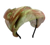 TIANQUXNGI Elegante fascia per capelli a forma di teschio alto, in rete, con papillon francese, in pizzo, accessorio per modellare i capelli