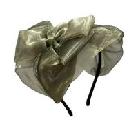 TIANQUXNGI Elegante fascia per capelli a forma di teschio alto, in rete, con papillon francese, in pizzo, accessorio per modellare i capelli