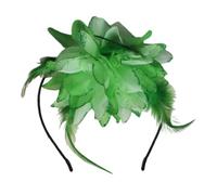 TIANQUXNGI Elegante fascia per capelli con fiore piumato alto teschio 20S Flapper Hairhoop per capelli femminile Teaparty accessorio modellante