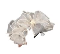 TIANQUXNGI Fascia per capelli in tulle francese elegante con fiocco in rete, accessori per lo styling dei capelli per le donne estetico formale banchetto Hairhoop