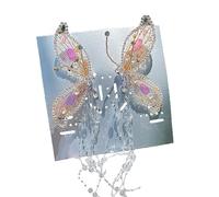 TIANQUXNGI Fermaglio decorativo per capelli, elegante, farfalla, fata, orecchio, forcine per capelli alla moda, per donne e ragazze con frangia di cristallo, come descritto