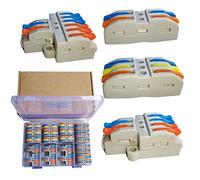 TIANRUIDA 50 pezzi per connettori a leva Quick Connect 28-11 AWG, da 1 a 1 connettore elettrico in linea, connettori compatti per giunzione fai da te (combinazione 65 pezzi)