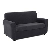 TIANSHU Fodera per Poltrona, Copri Poltrona 2 Posti Elasticizzato Jacquard Antiscivolo Copertura Poltrona Fodere Copridivani Contiene 1 copridivano e 1 coprisedile Divano (2 Posti, Grigio)